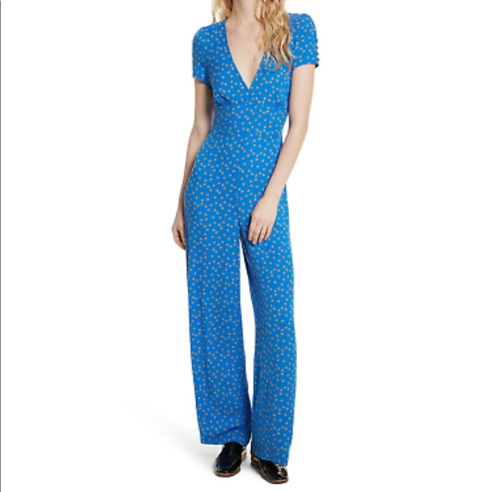 FREE PEOPLE Mia blue jumpsuit